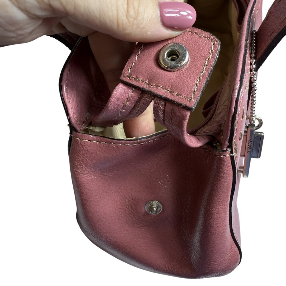 Fossil Vintage Leather Shoulder Bag – Mauve / Dusty Rose – Y2K - Picture 14 of 14